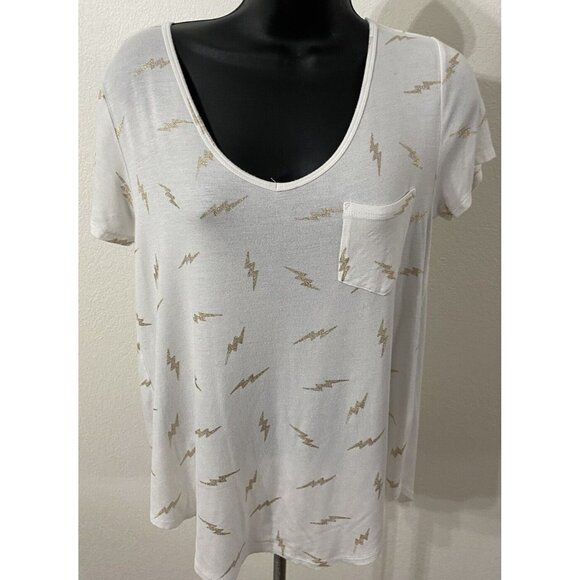 Hollister Must Have Collection Woman Size Small T-Shirt White With Pocket - Picture 1 of 9